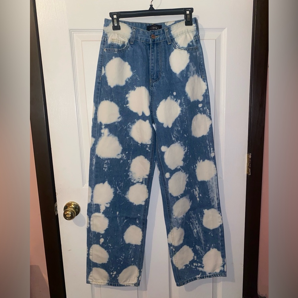 Cider Denim with White Splatter Effect